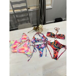 Lot of 3 bikini Colorful swimwear Summer Beach‎ Vacation size M